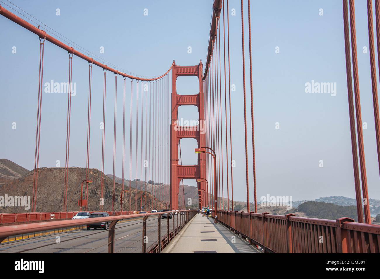 Crossing the Golden Gate Bridge, San Francisco, California, U.S.A Stock Photo