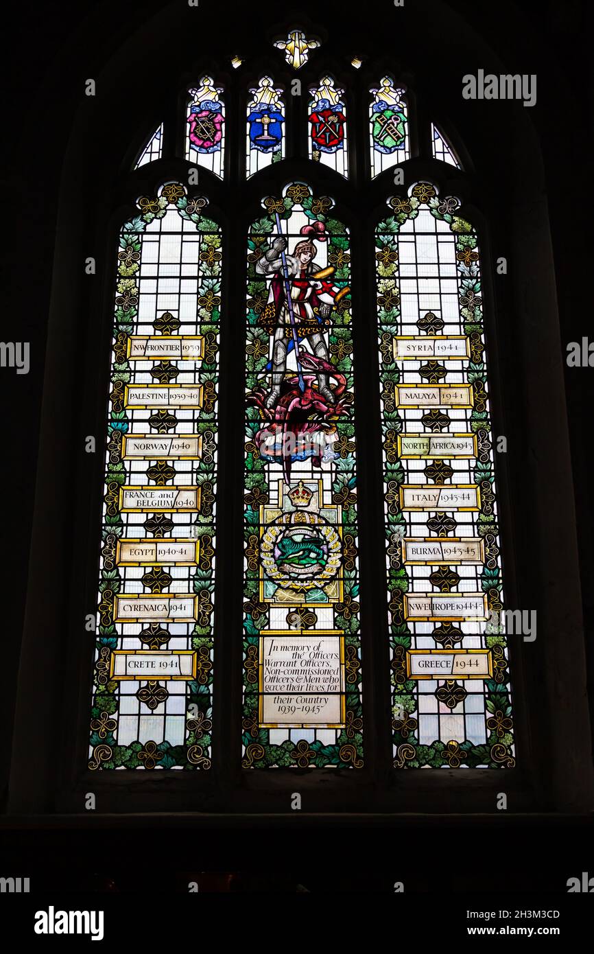Stained glass window dedicated to those who lost thier lives in the