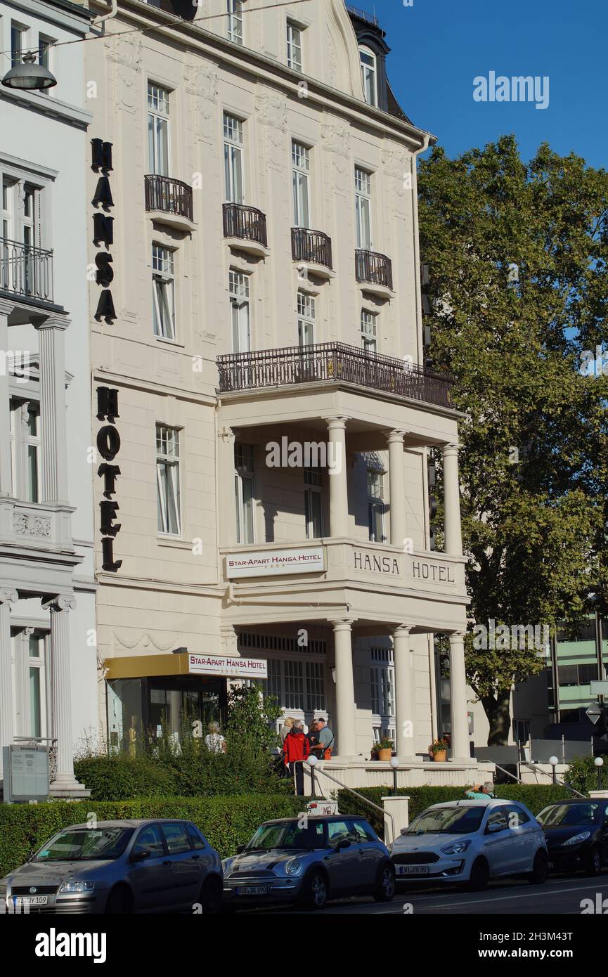 Gebäude des Hotel Hansa in Wiesbaden Stock Photo