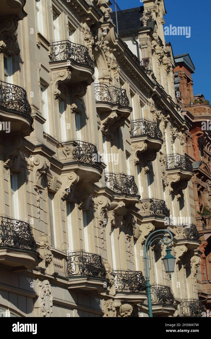 Schöne Fassade in Wiesbaden Stock Photo