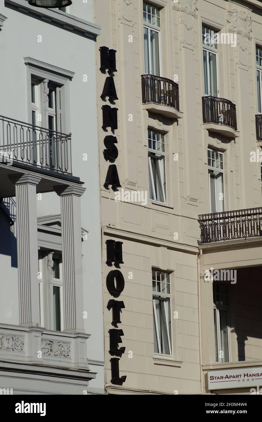 Gebäude des Hotel Hansa in Wiesbaden Stock Photo