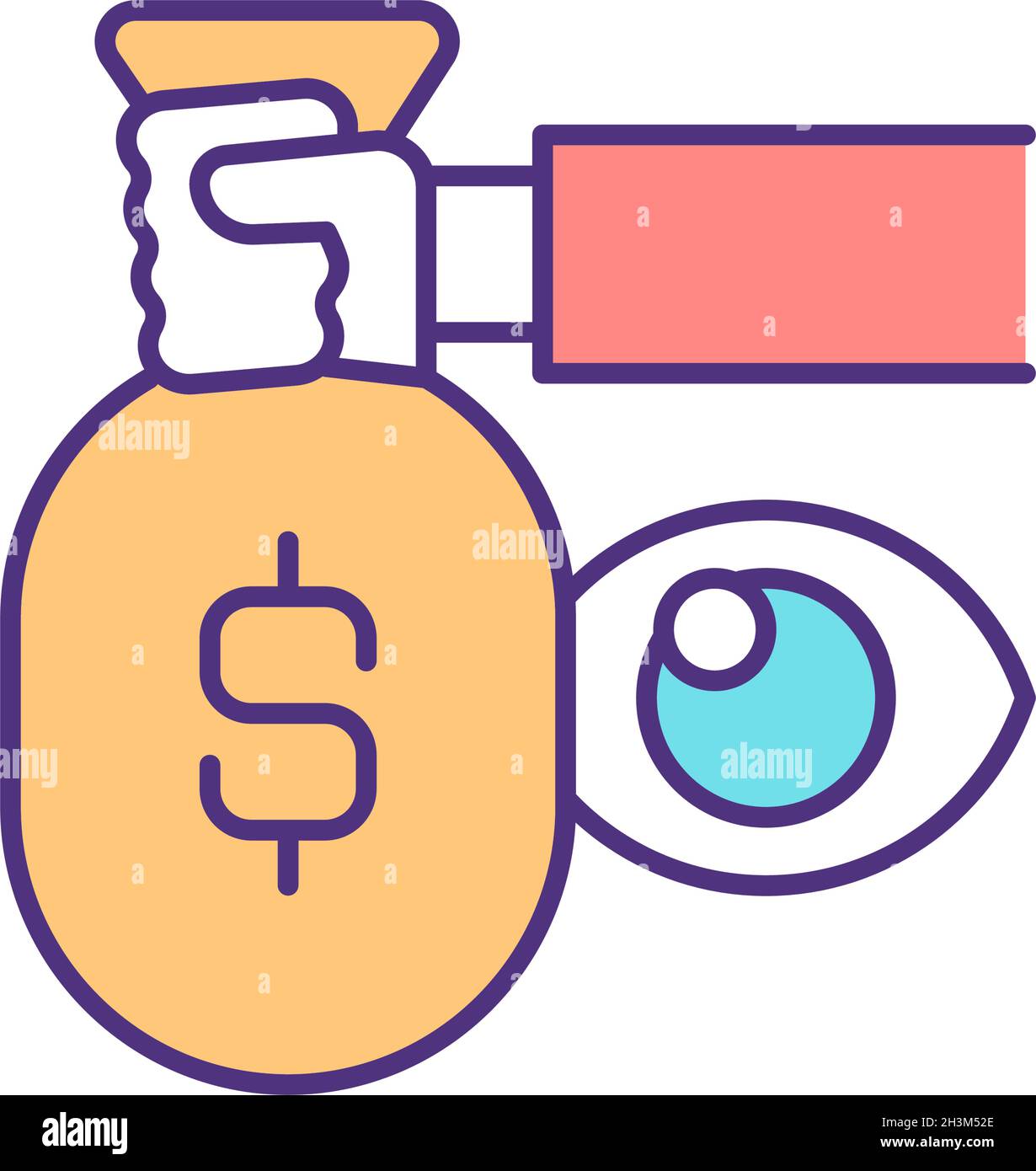 Transparency in financial operations RGB color icon Stock Vector