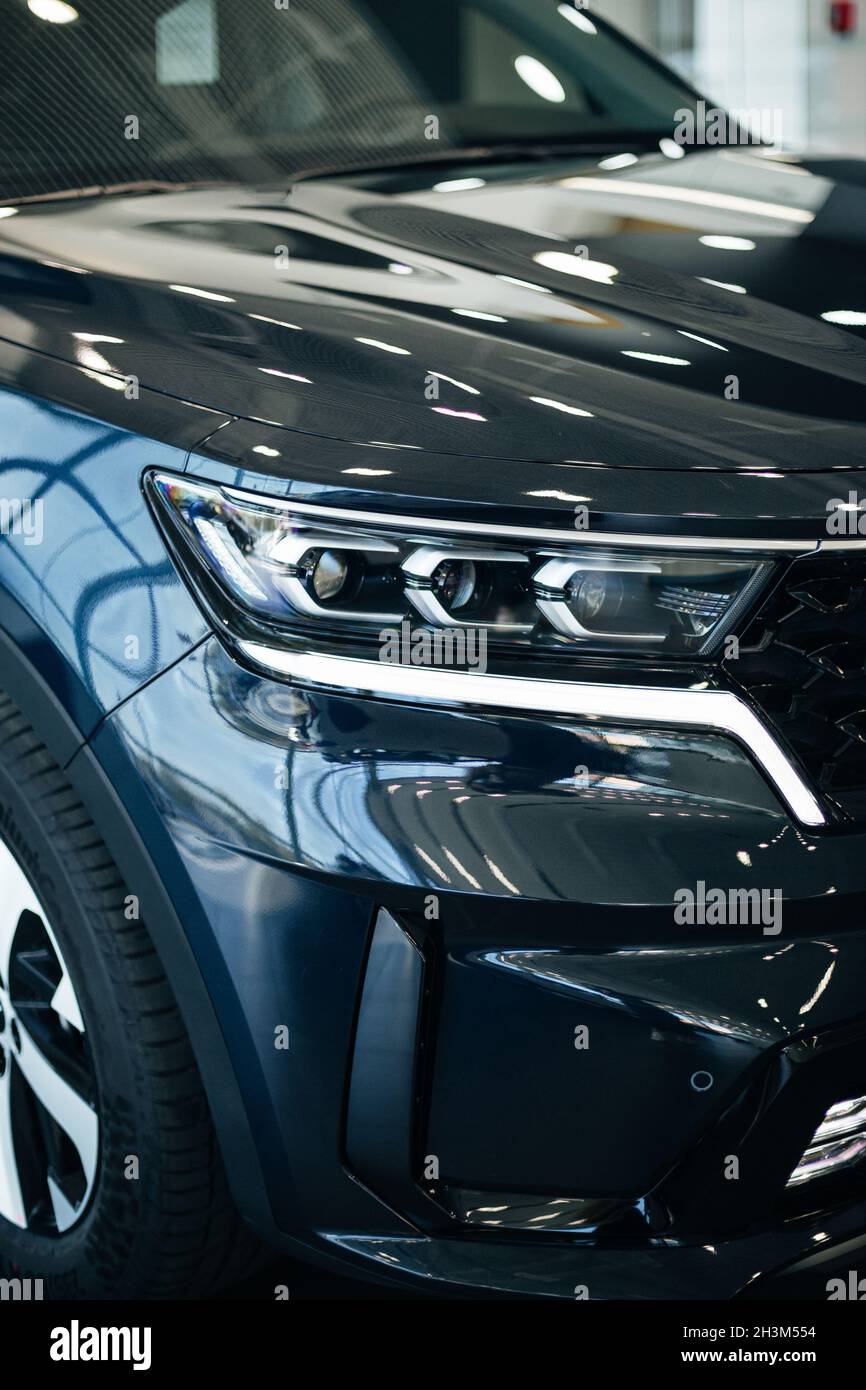 car headlight close up, beautiful car design Stock Photo