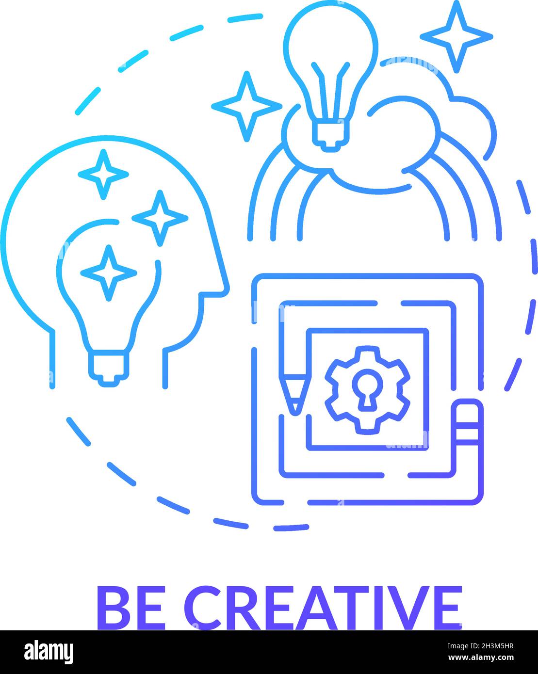 Be creative blue gradient concept icon Stock Vector Image & Art - Alamy