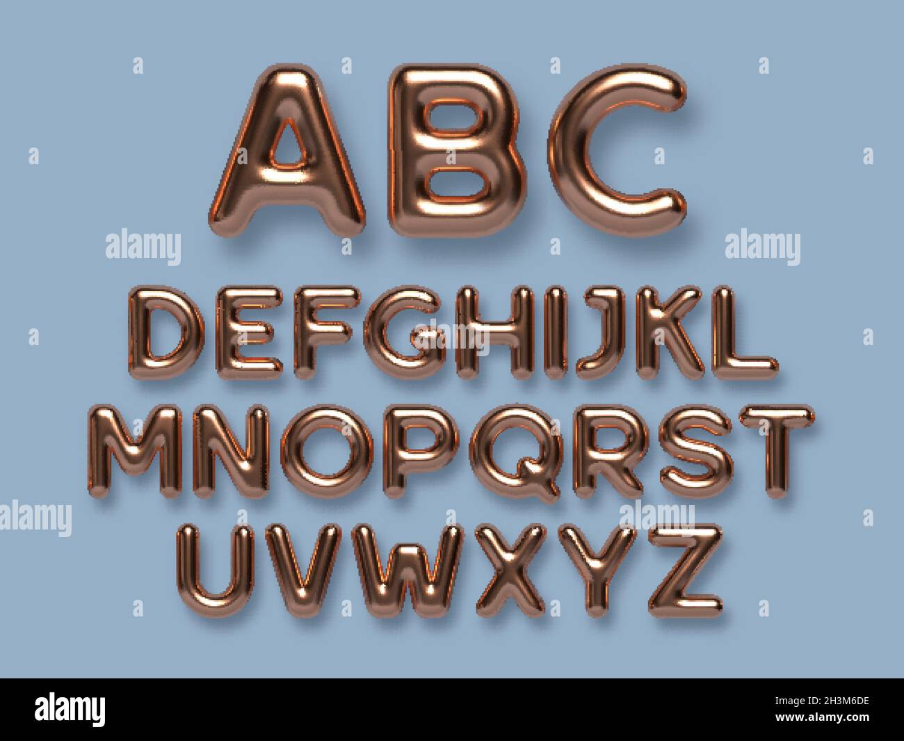 Copper metal alphabet vector set Stock Vector Image & Art Alamy