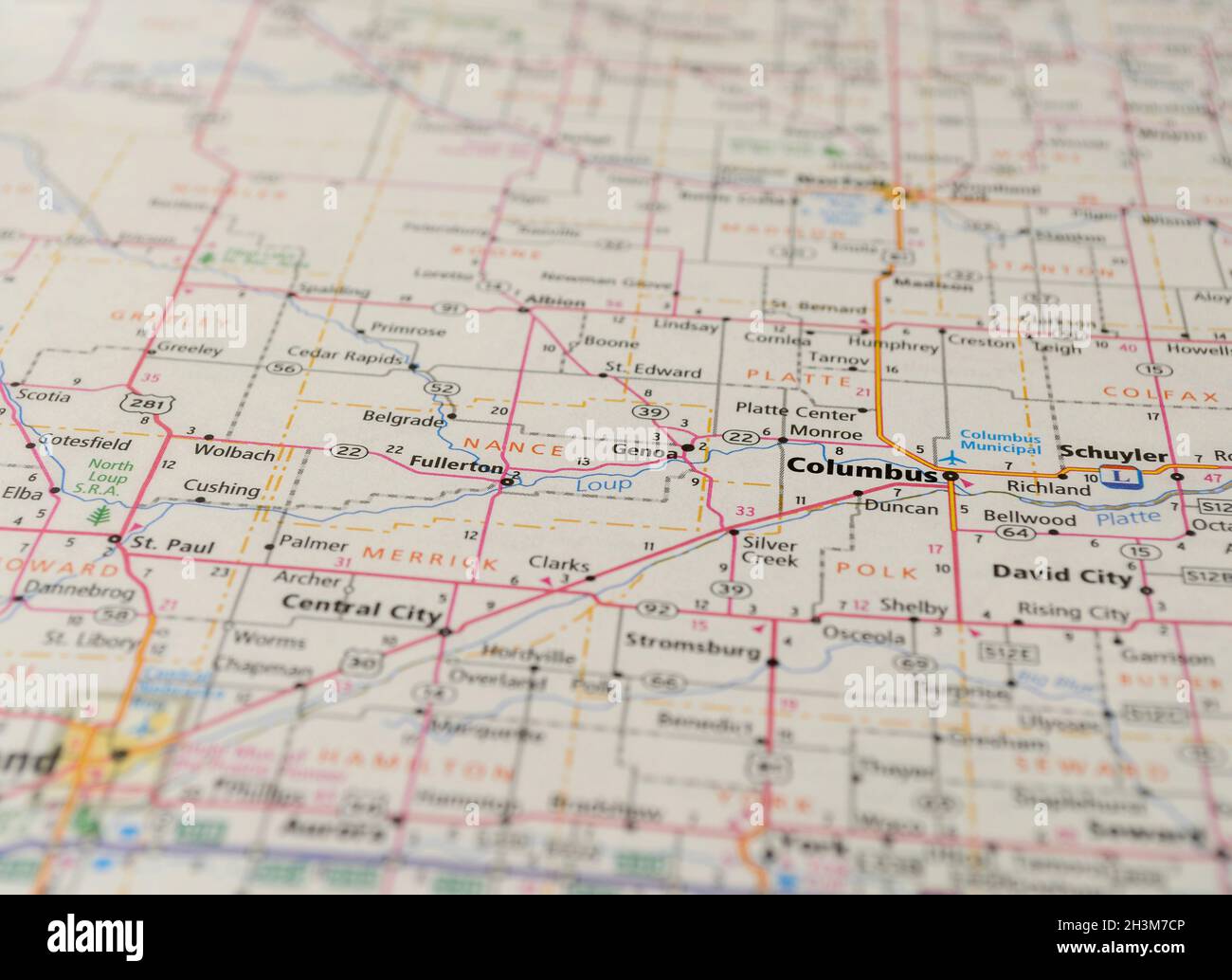 Map of columbus nebraska hires stock photography and images Alamy