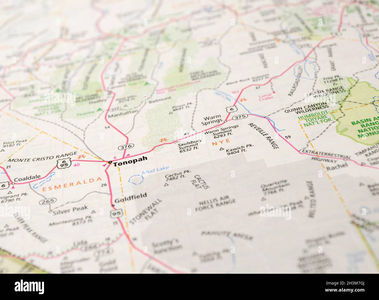 Map of the city of Tonopah, NV Stock Photo Alamy