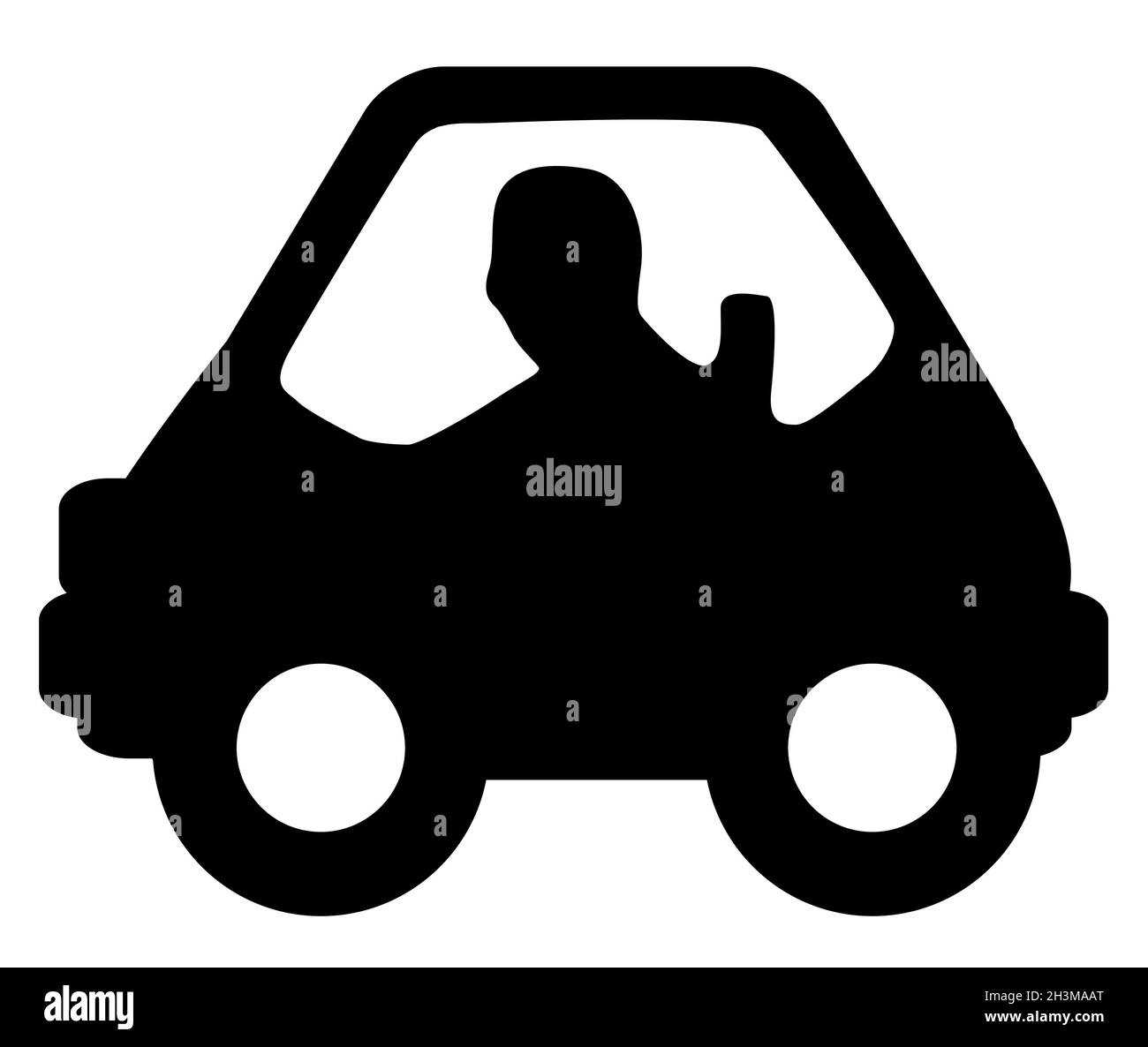 Car mini stencil black, vector illustration, horizontal, isolated Stock Vector