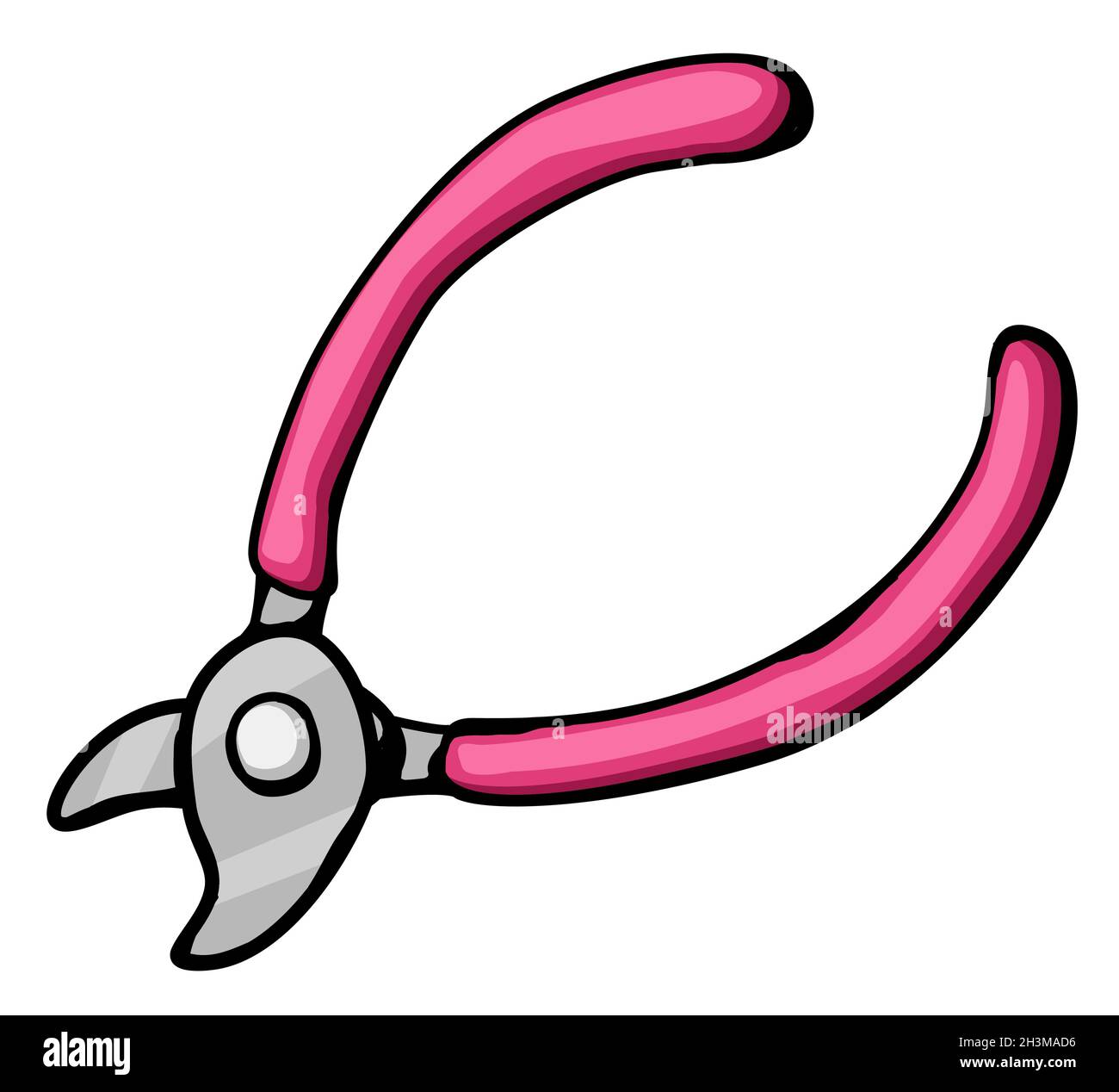 Pliers tool cartoon color drawing, vector illustration, horizontal