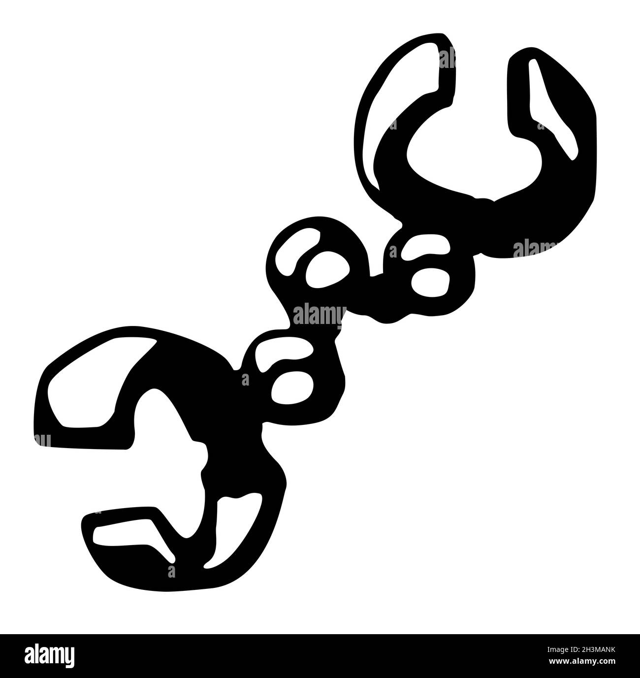 Shackles handcuffs chain stencil black, vector illustration, horizontal, isolated Stock Vector