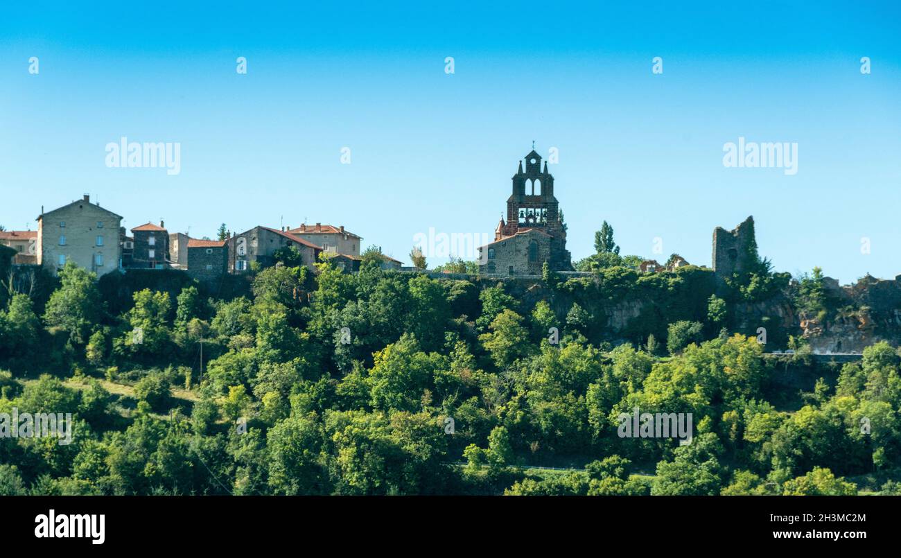 Solignac sur Loire, Saint Vincent church and his typical bell tower