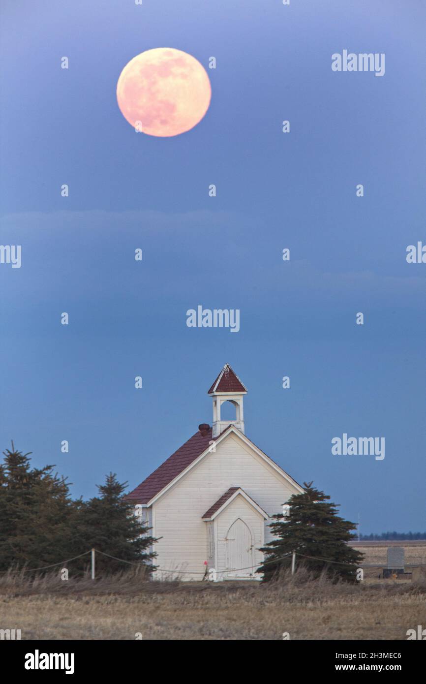 Full Pink Moon Stock Photo Alamy