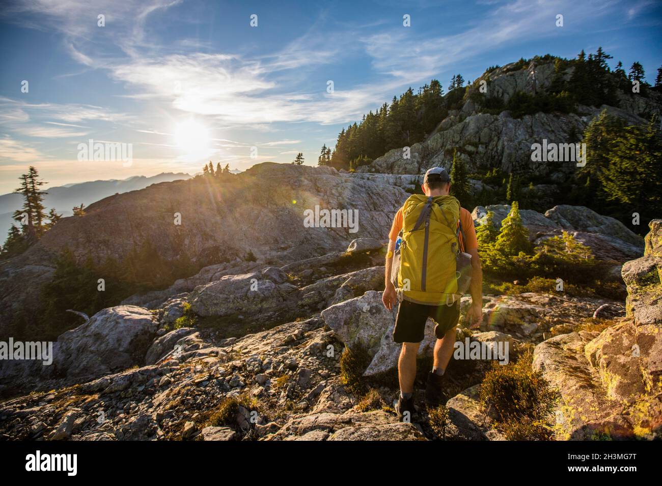 Hiking on Mount Seymour, Vancouver Canada. Stock Photo