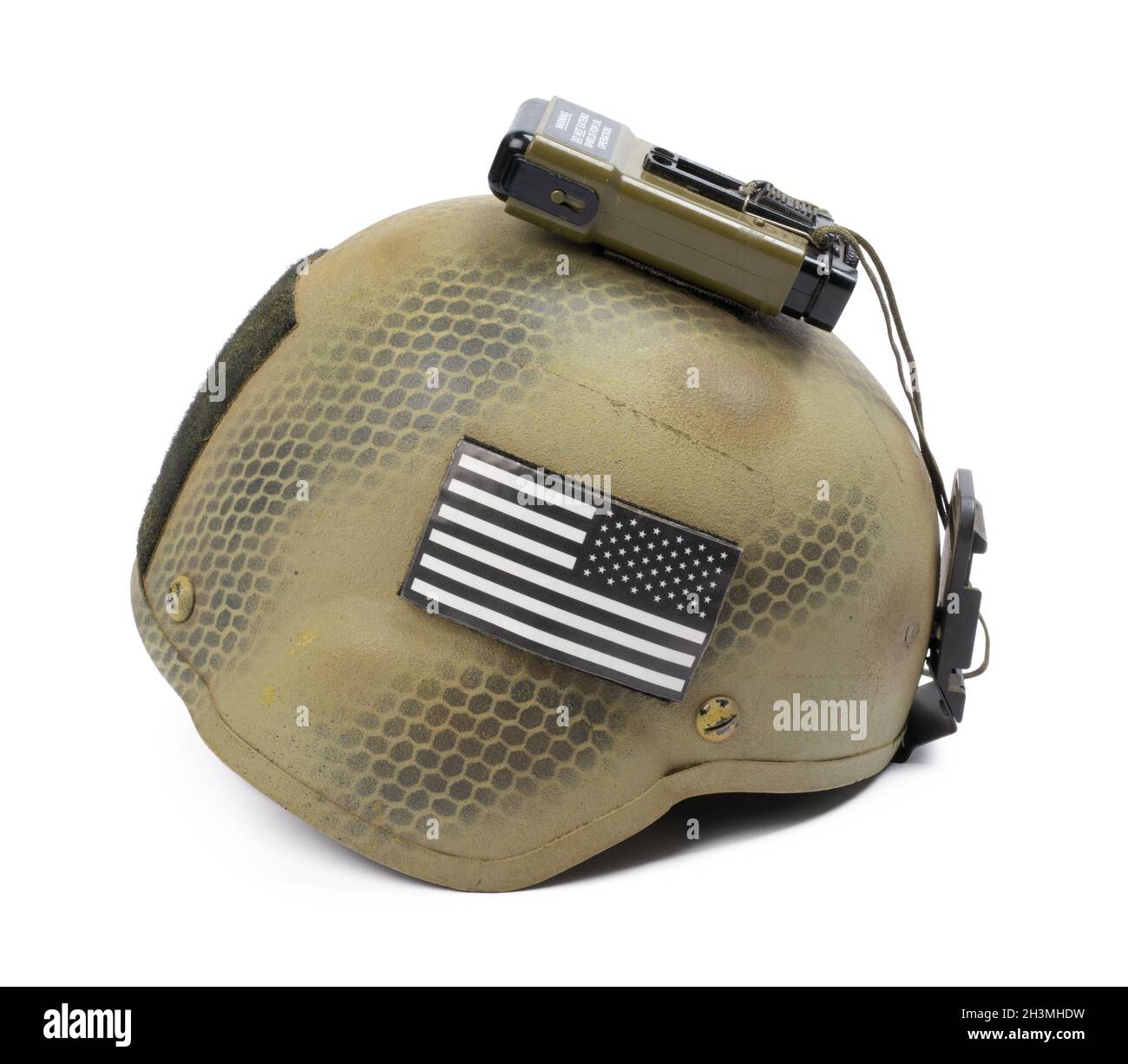 Camouflage military helmet isolated on white background Stock Photo - Alamy