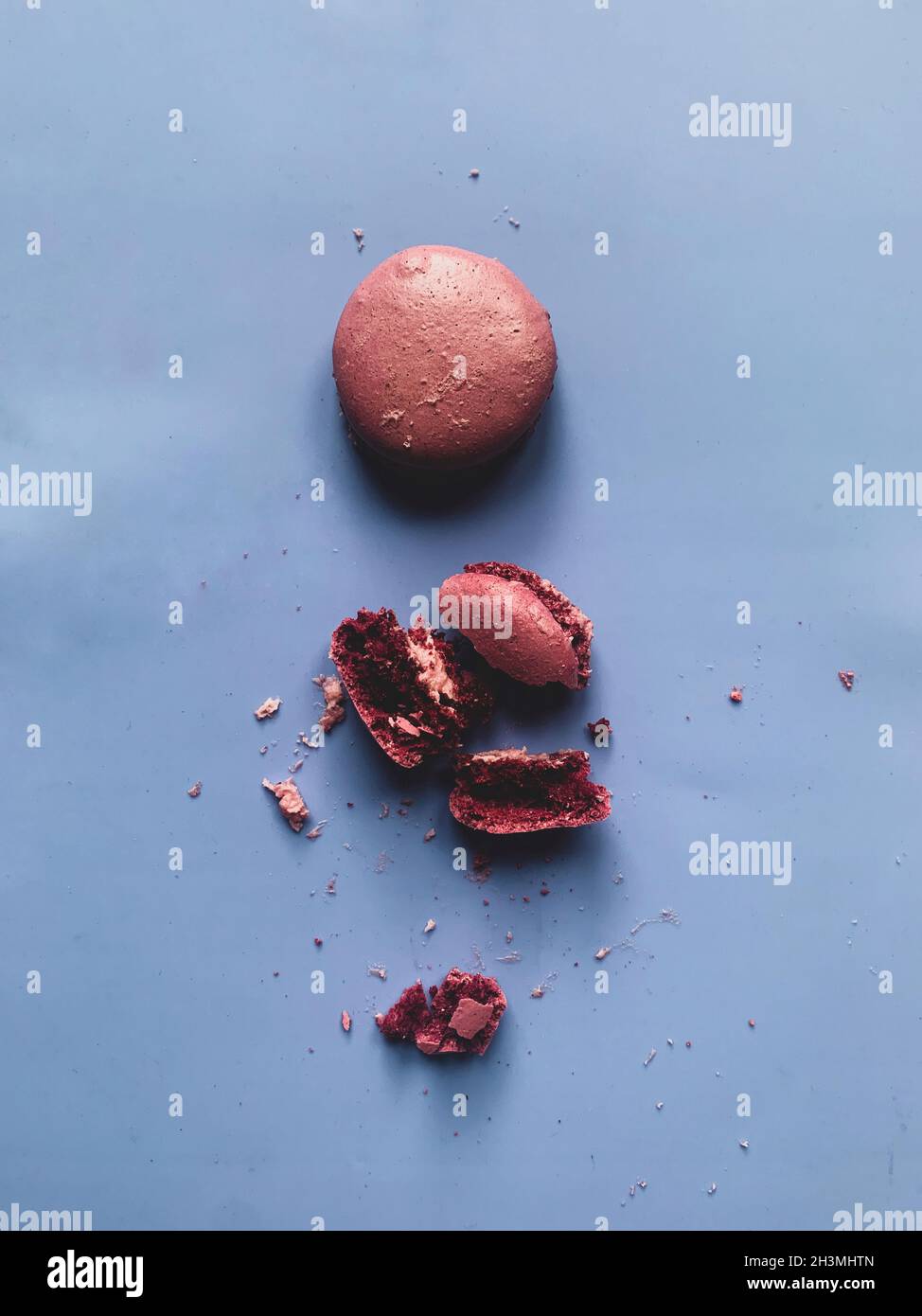 Macaroon lies on the table on a light background Stock Photo