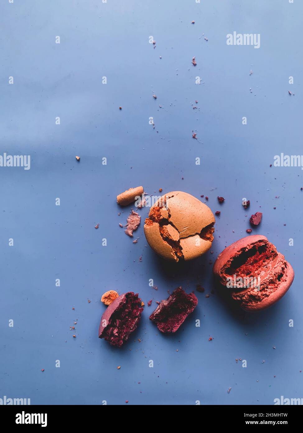 Macaroon lies on the table on a light background Stock Photo