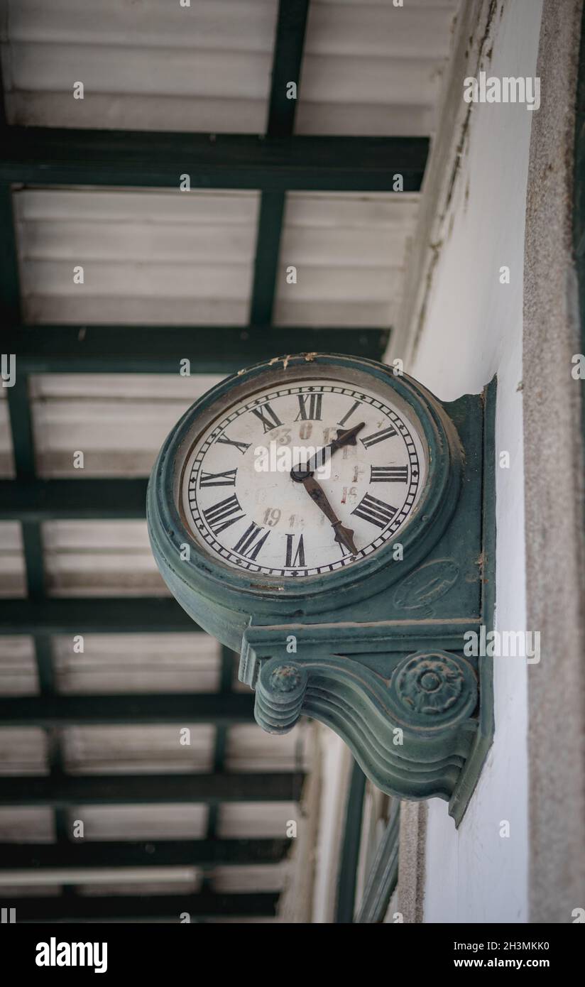 Train station clock Stock Photo