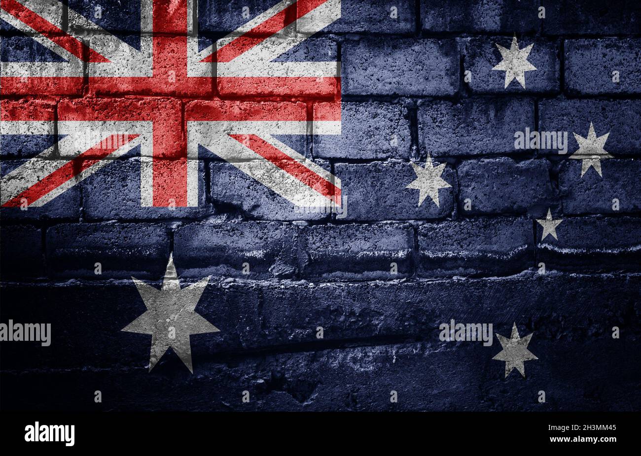 Dark brick wall with the flag Stock Photo - Alamy