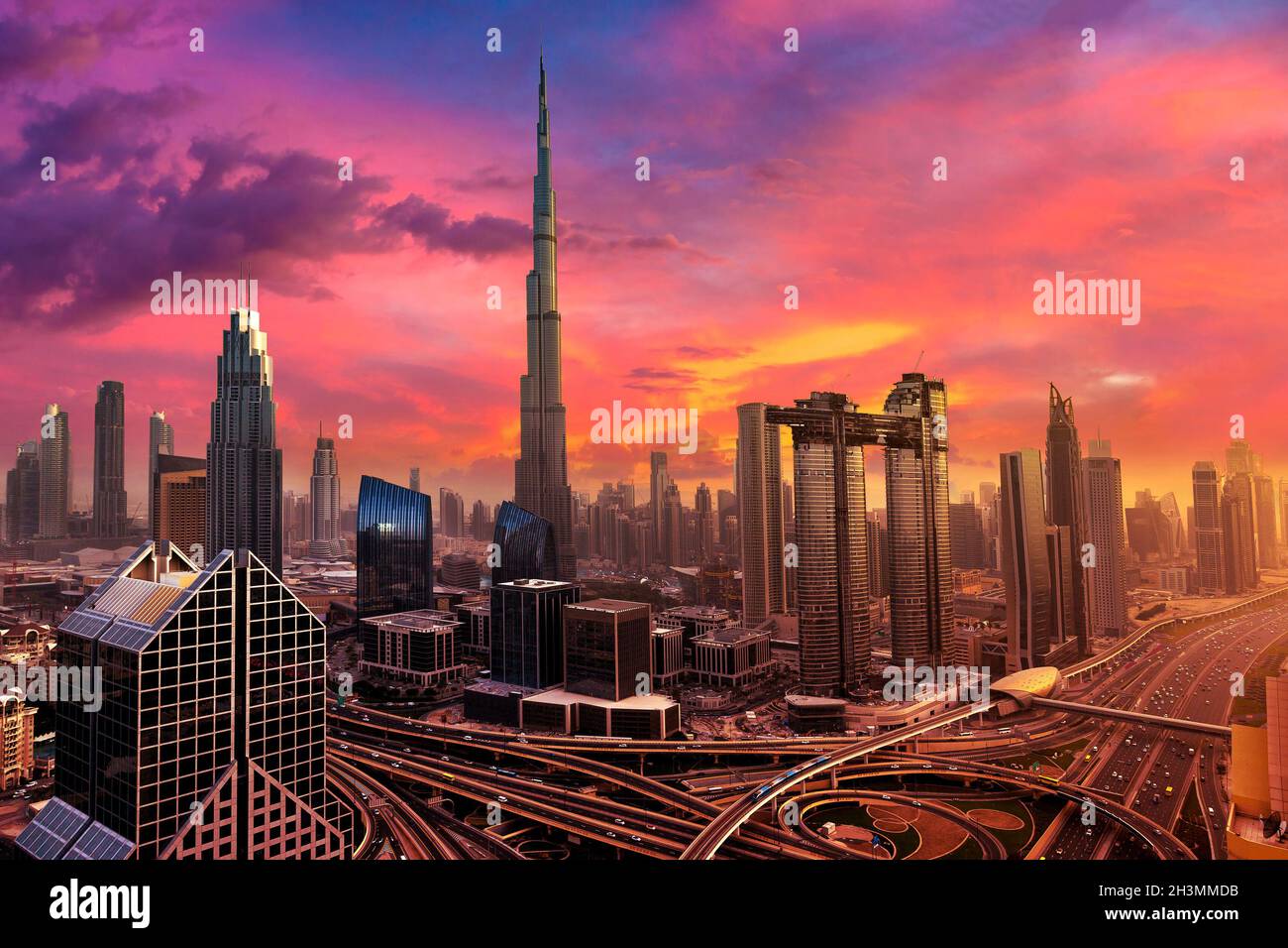 Aerial view of downtown Dubai Stock Photo - Alamy