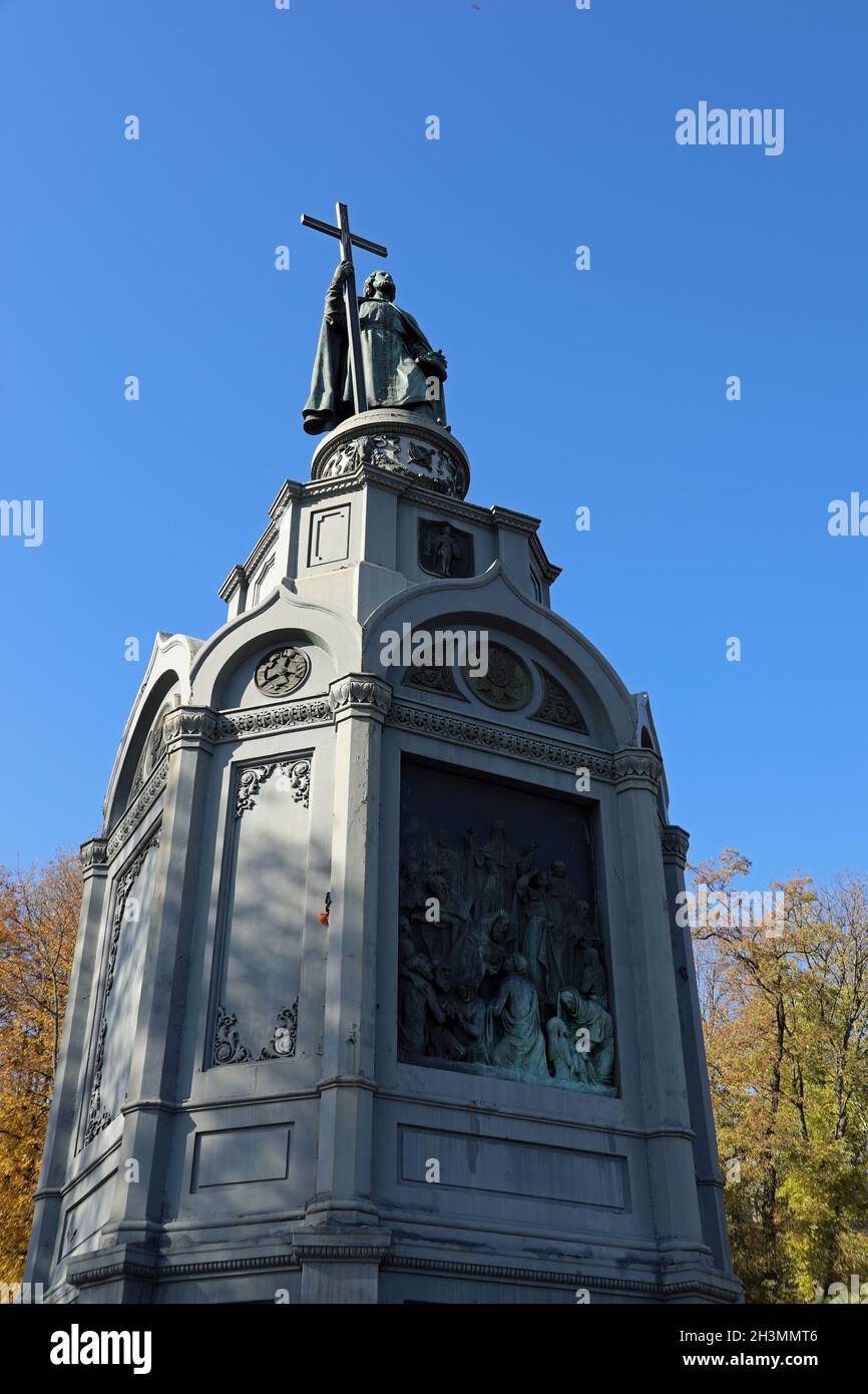 Statue of Prince Vladimir in Kyiv Stock Photo
