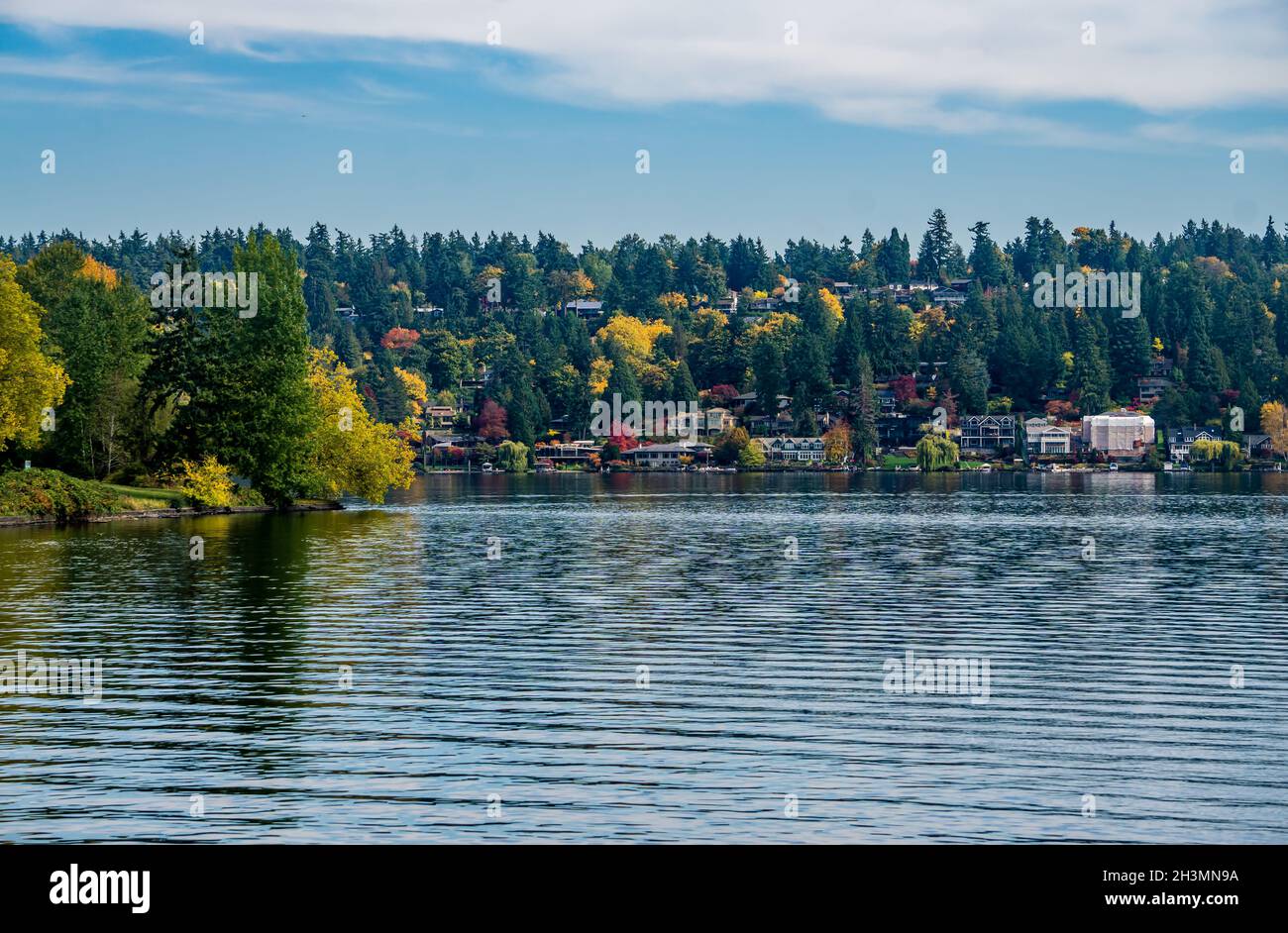 Home and fall colore on Mercer Island, Washington Stock Photo Alamy