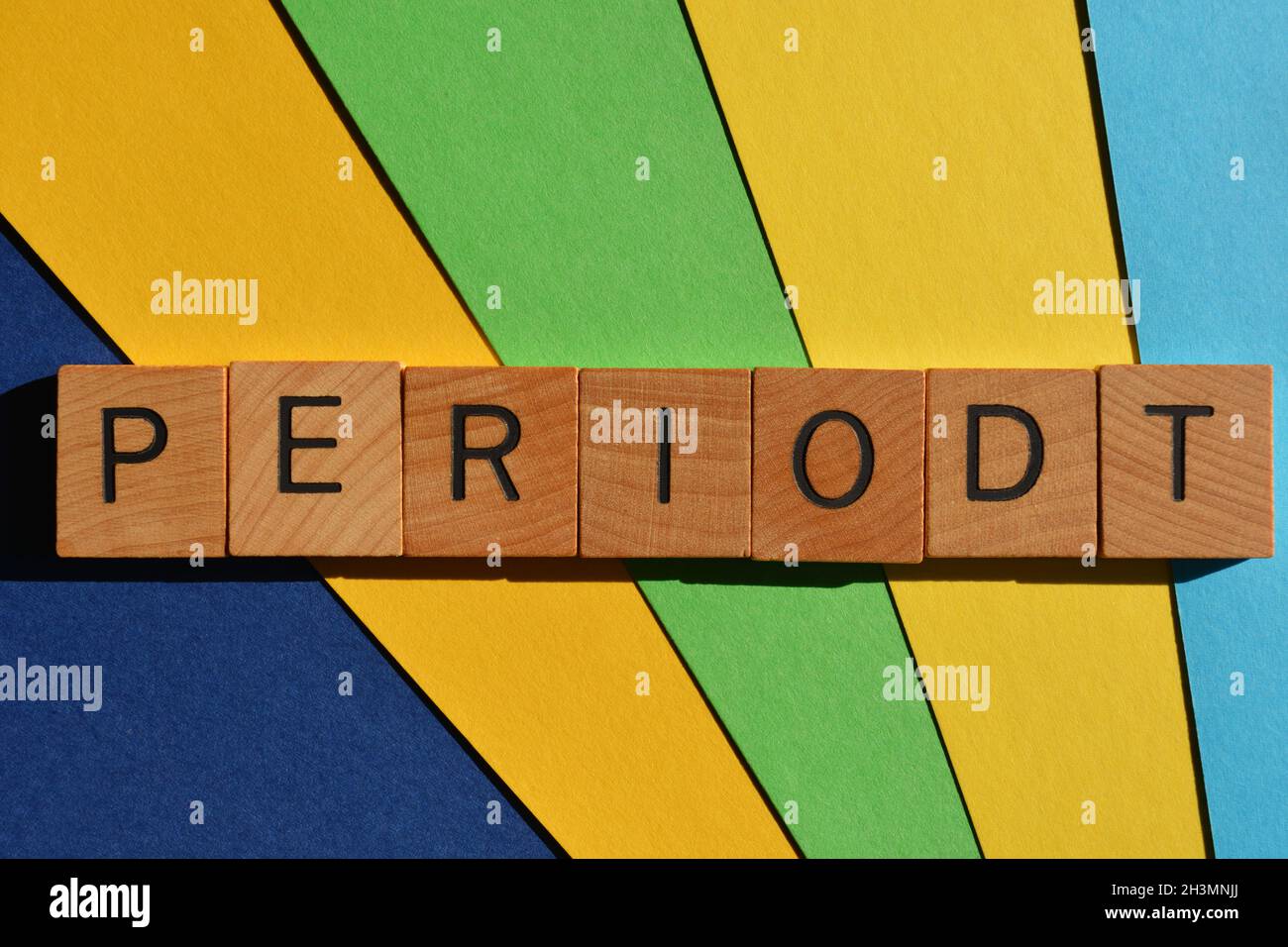 Periodt, word in wooden alphabet letters isolated on background
