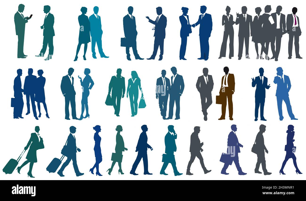 Various business people working together Stock Photo
