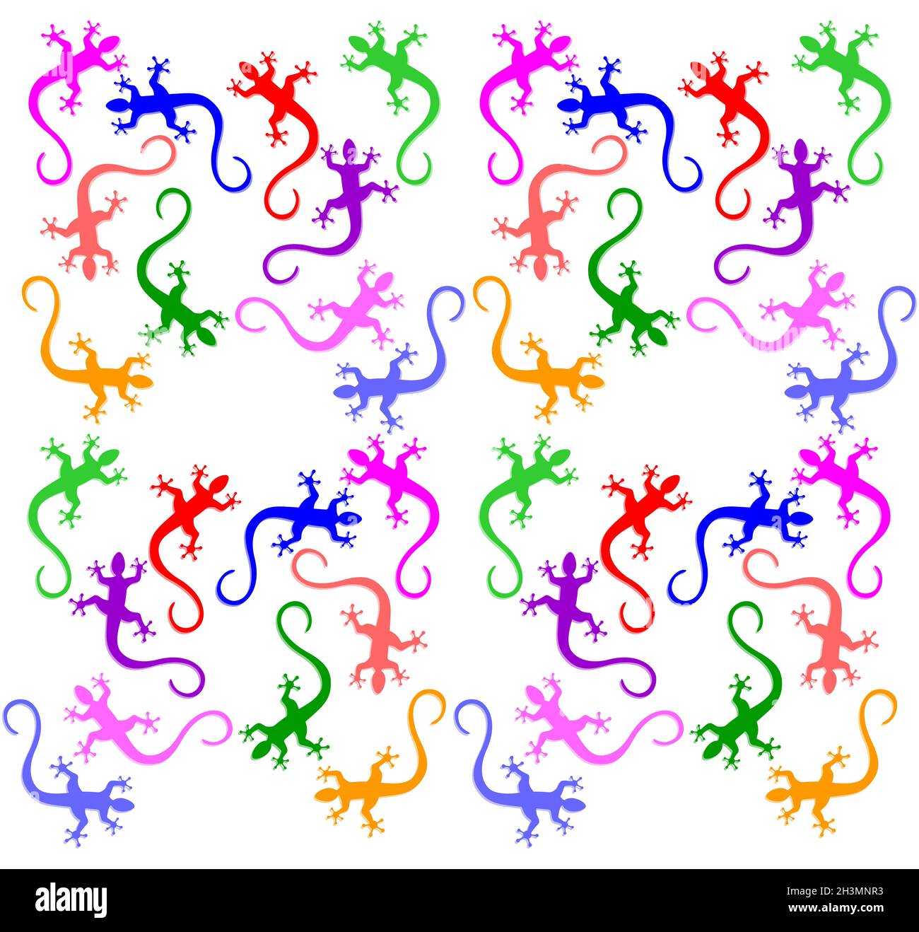 Set of seamless gecko patterns - illustration Stock Photo - Alamy