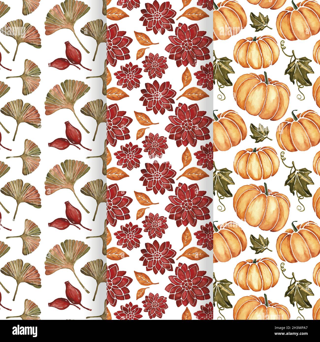 autumn pattern collection vector design illustration Stock Vector Image ...