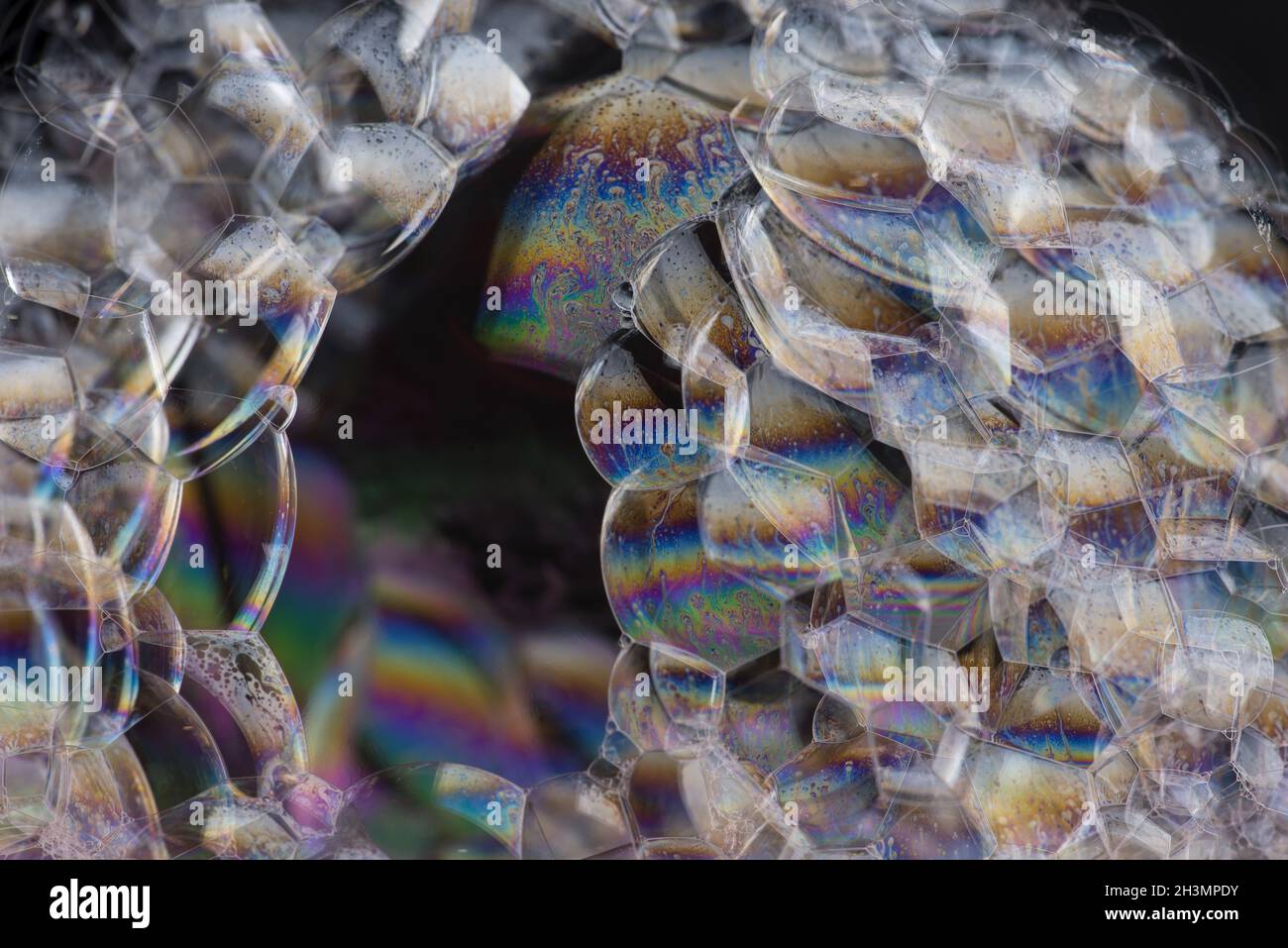 Soap foam on black background Stock Photo