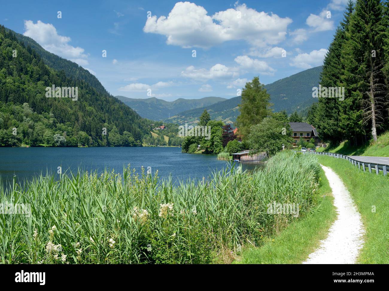 Lake Afritzer See in Carinthia,Austria Stock Photo