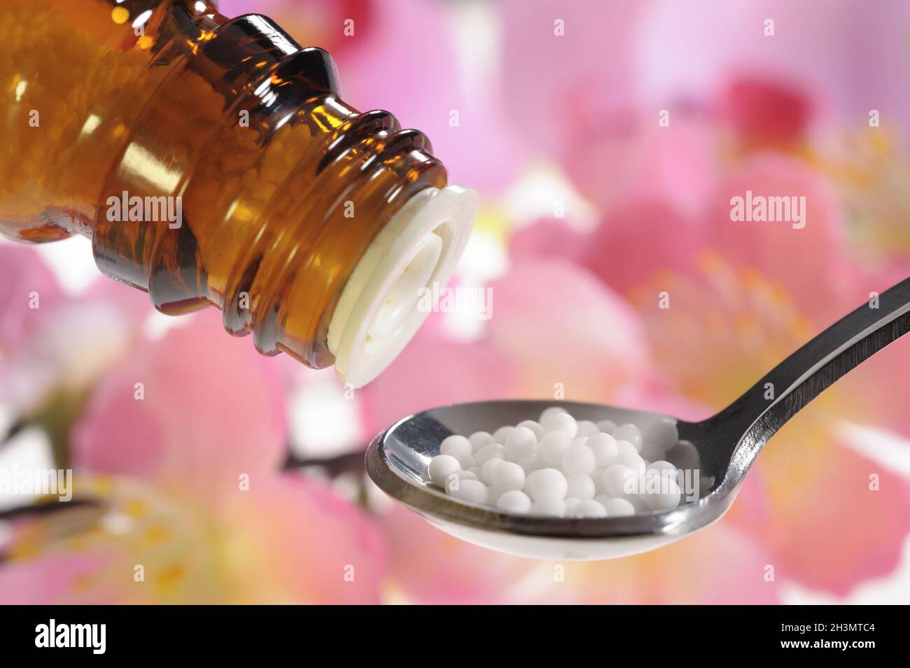 Alternative and natural medicine with herbal pills Stock Photo