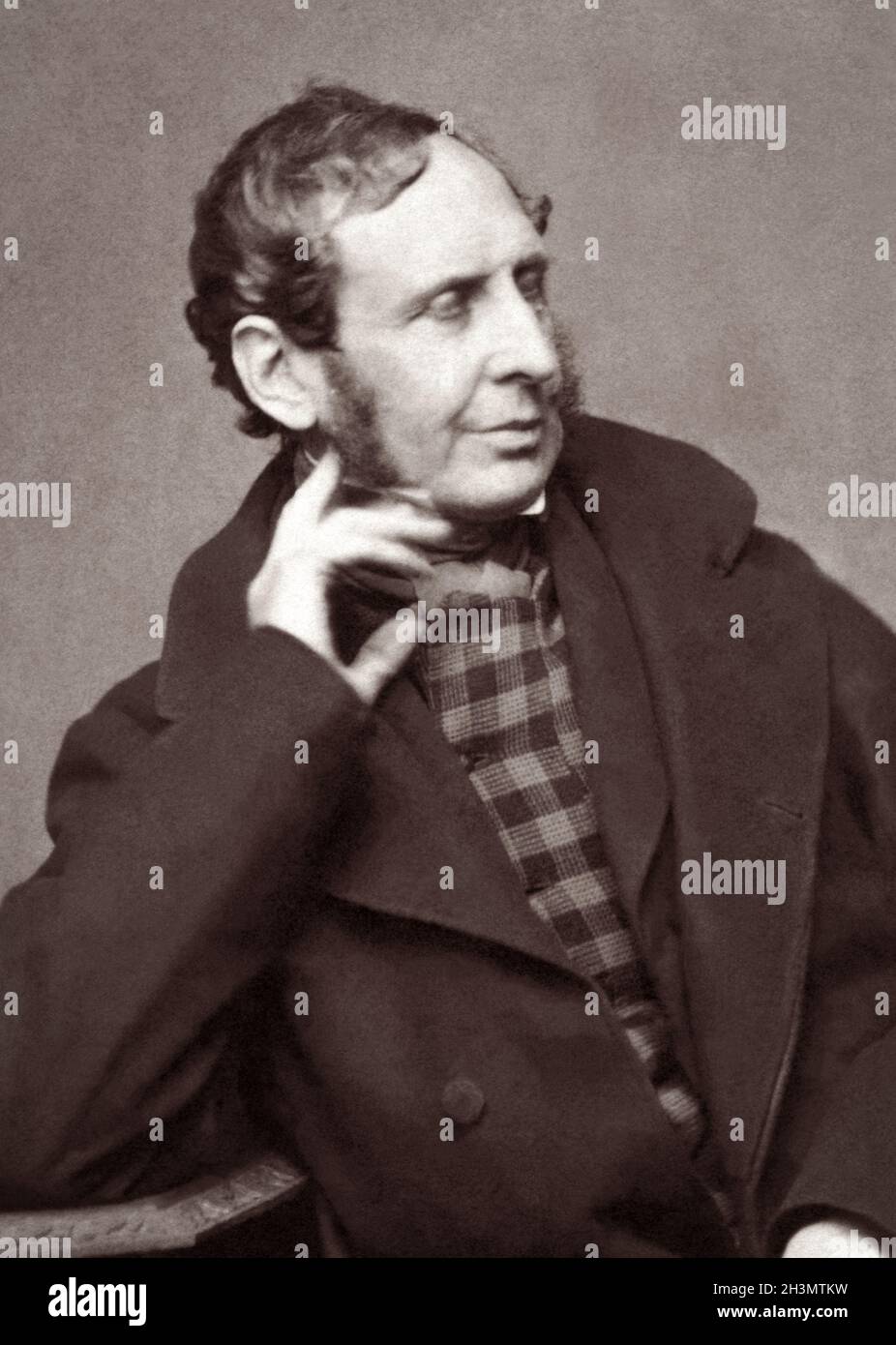 Vice-Admiral Robert FitzRoy (1805-1865) in a portrait from the early to mid 1860s. FitzRoy was an English officer of the Royal Navy, a scientist, meteorologist, hydrographer, and the 2nd Governor of New Zealand. He achieved lasting fame as the captain of HMS Beagle during Charles Darwin's famous voyage. Stock Photo