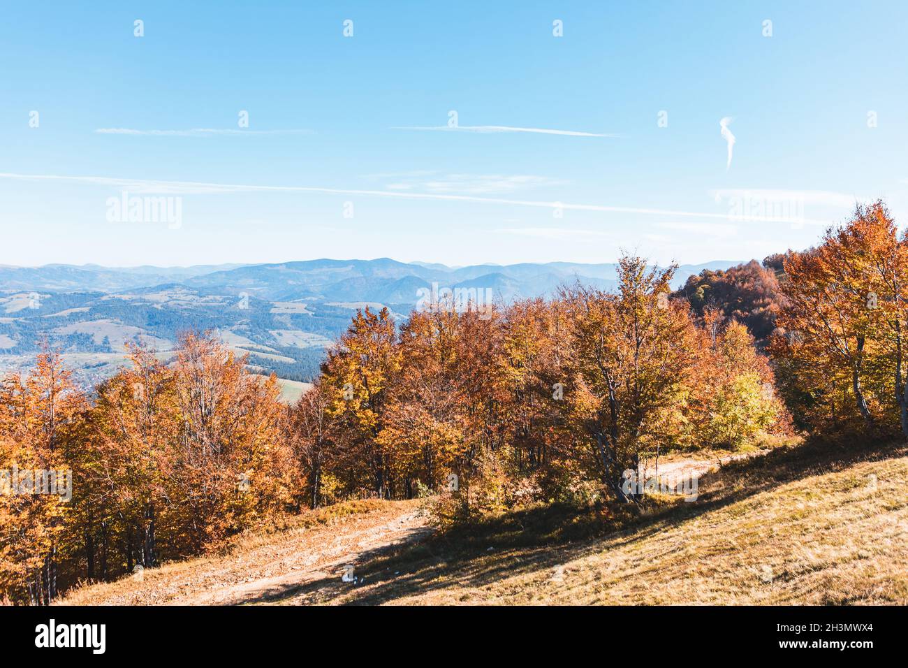 landscape view of autumn carpathian mountains ukraine Stock Photo - Alamy
