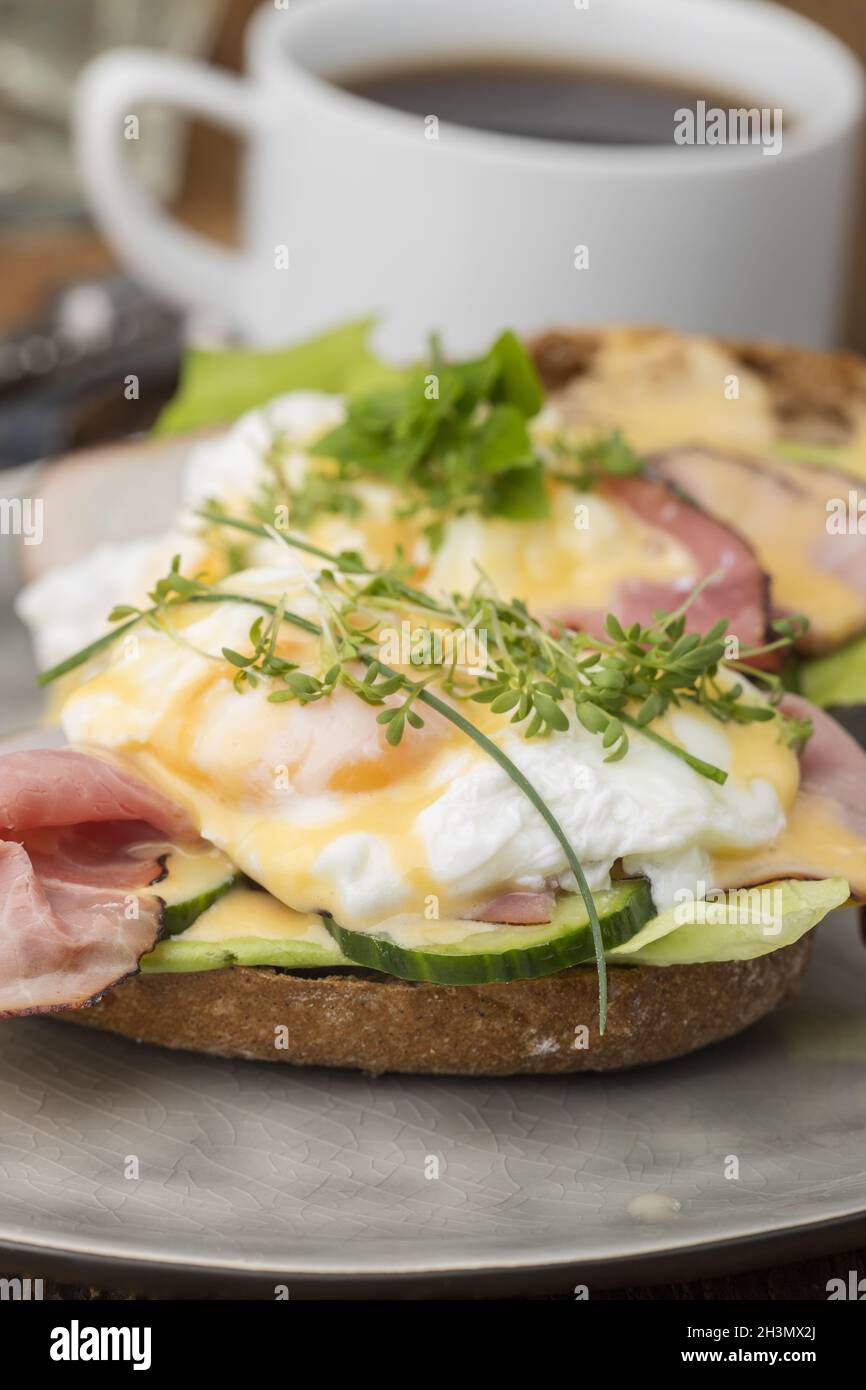 Eggs benedict Stock Photo
