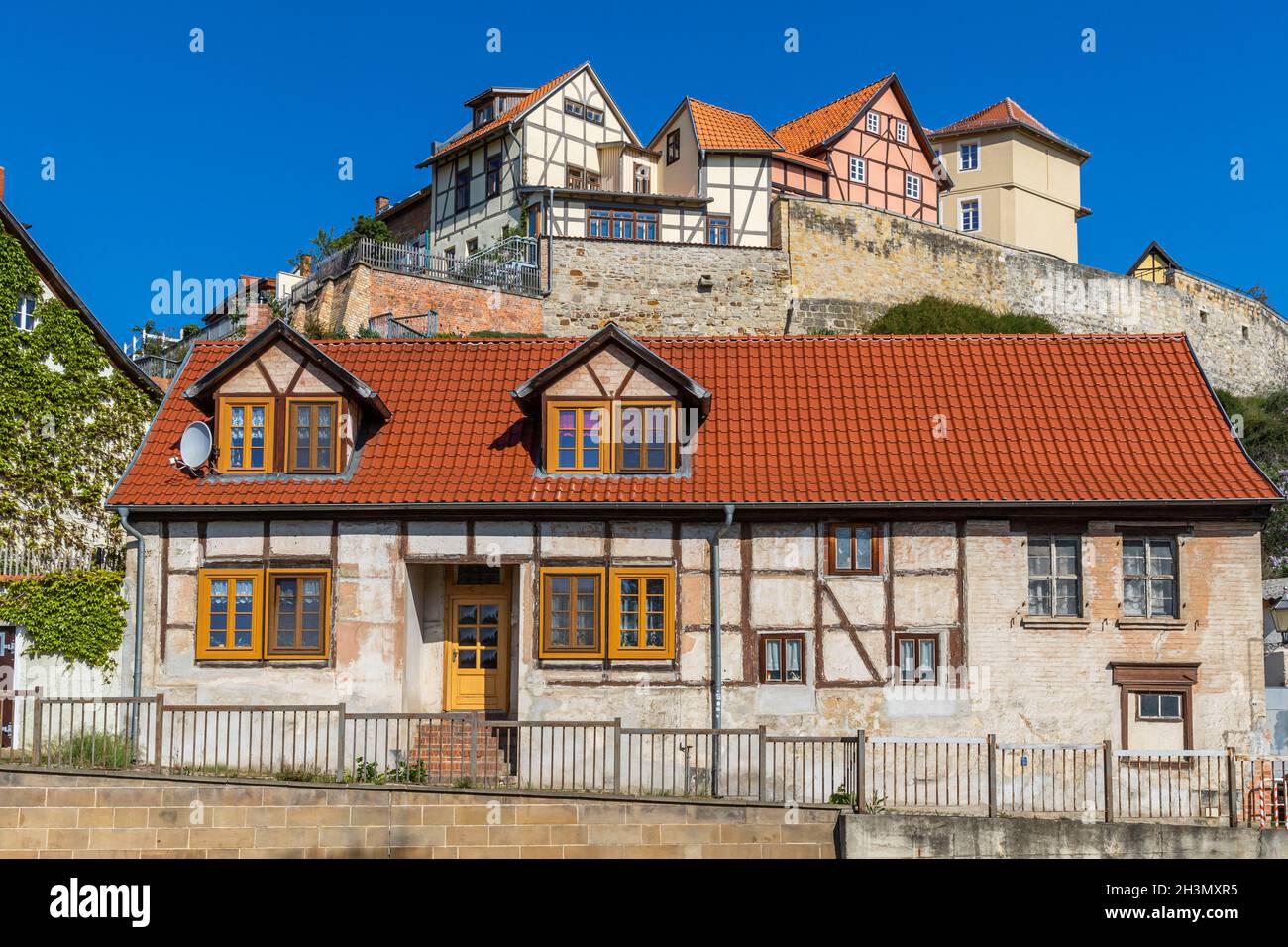 Pictures from the historical Quedlinburg MÃ¼nzenberg Stock Photo