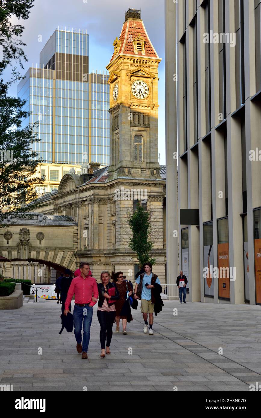 Central Birmingham view tall building, Clock Tower (Big Brum) of the