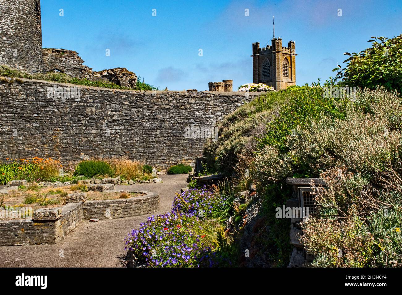 Aberystwyth castle, Mid Wales. UK Stock Photo