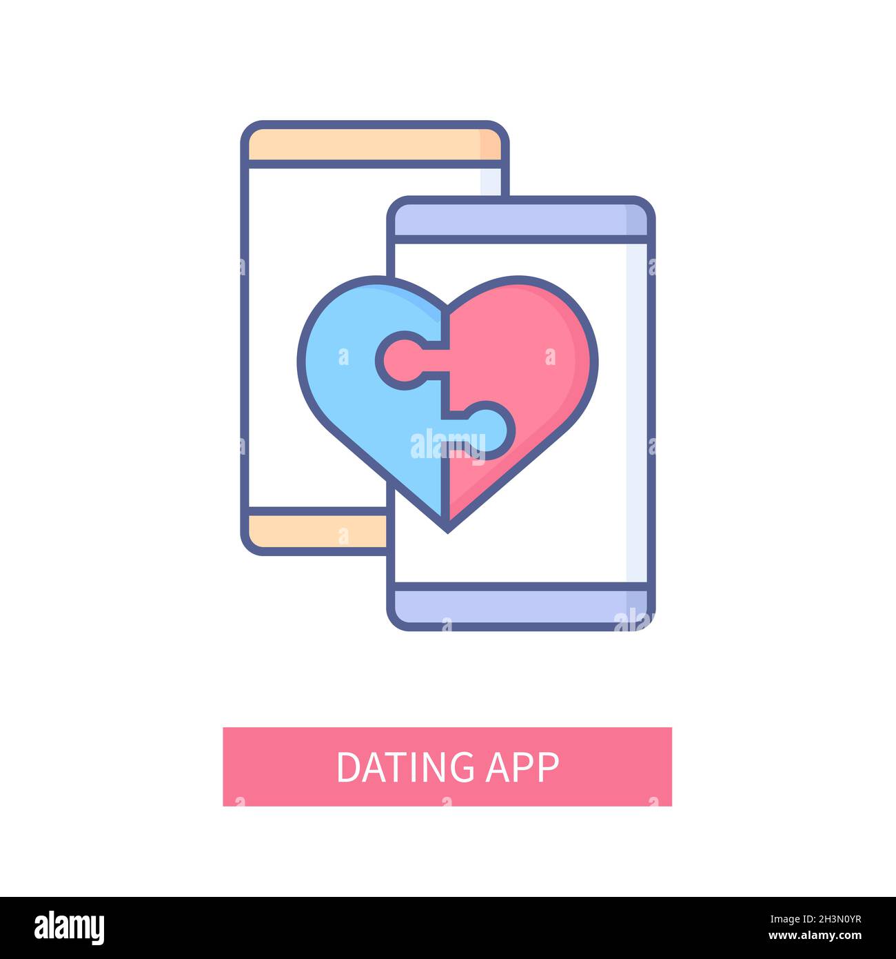dating app with a heart icon