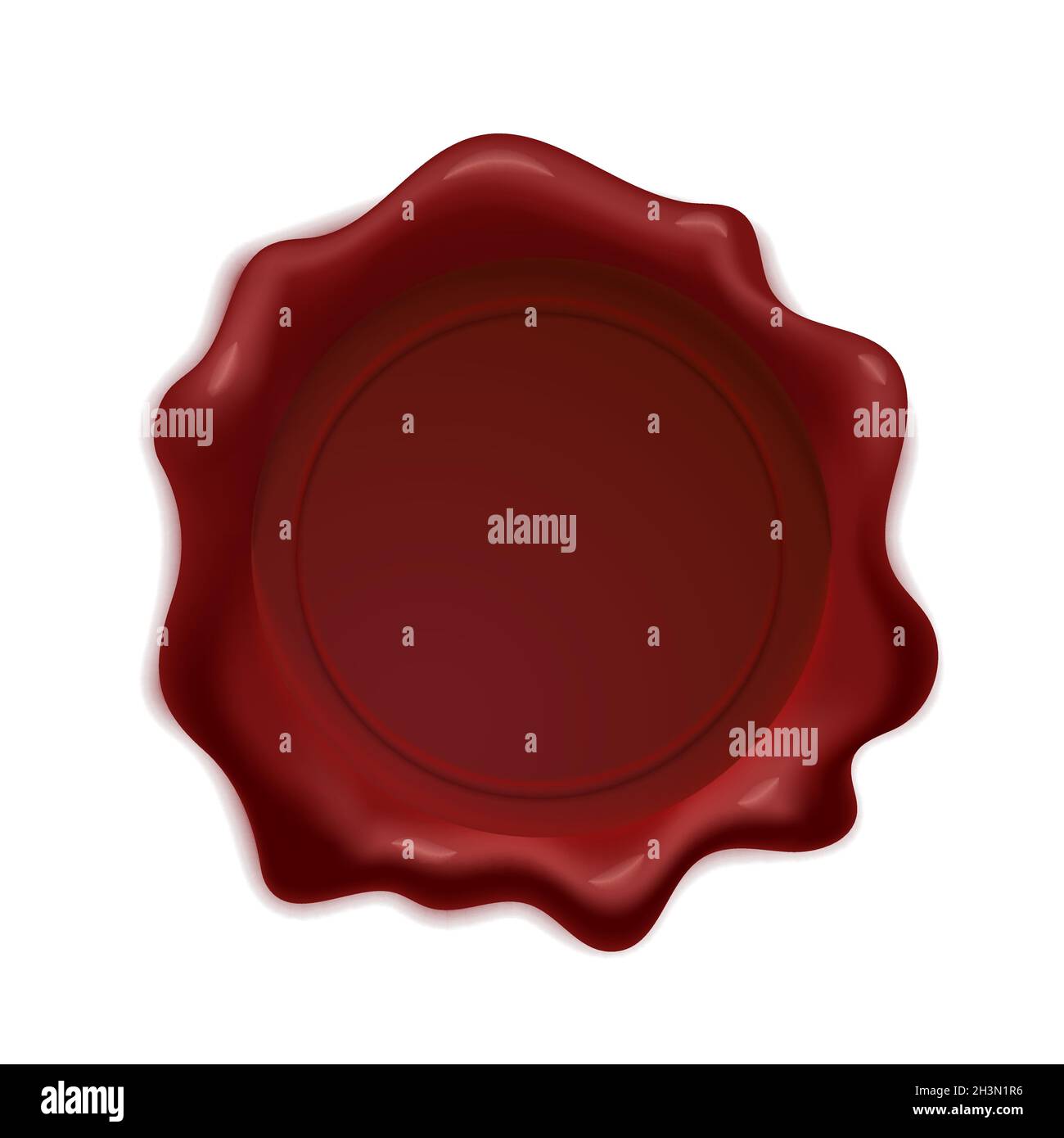 Stamp red wax seal, sealing wax old realistic stamp label isolated on