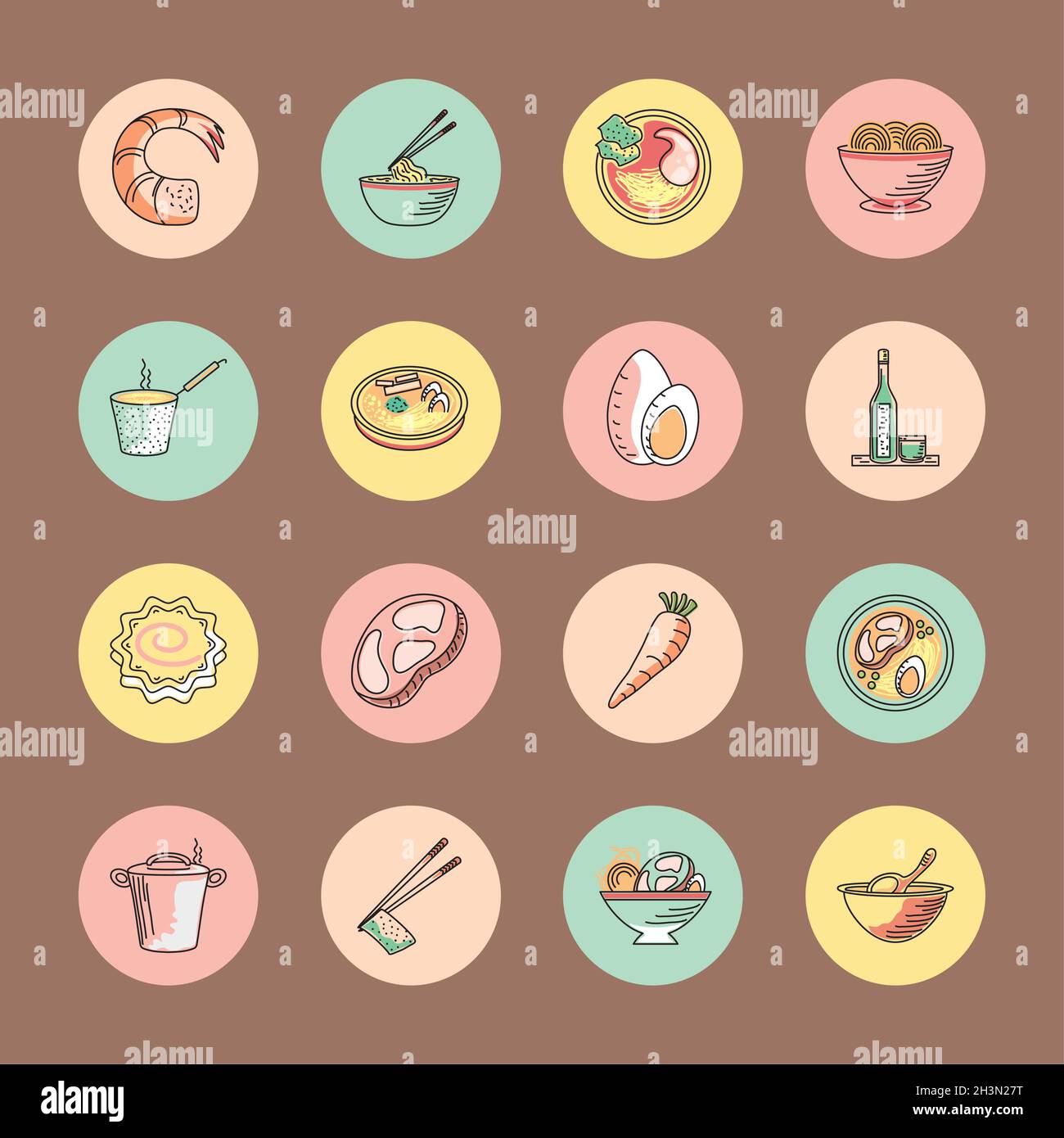 japanese food icons Stock Vector Image & Art - Alamy