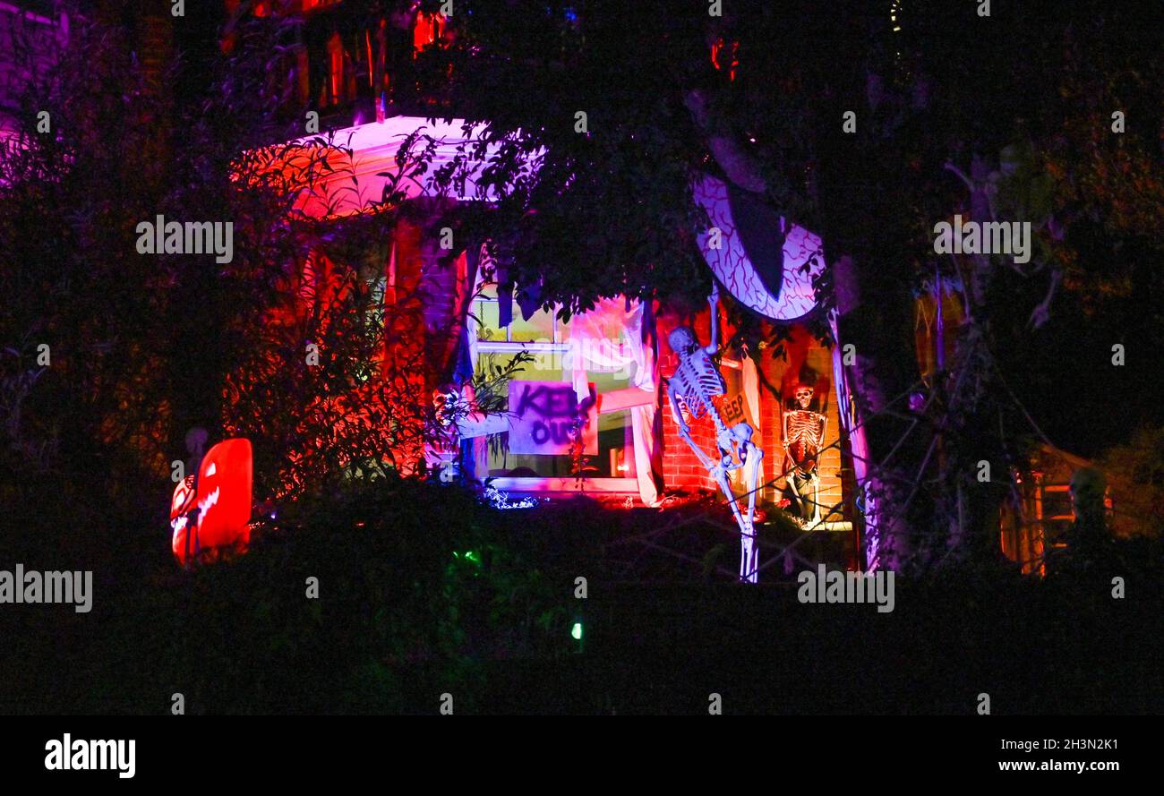 Brighton UK 29th October 2021 The Highcroft House of Horrors in