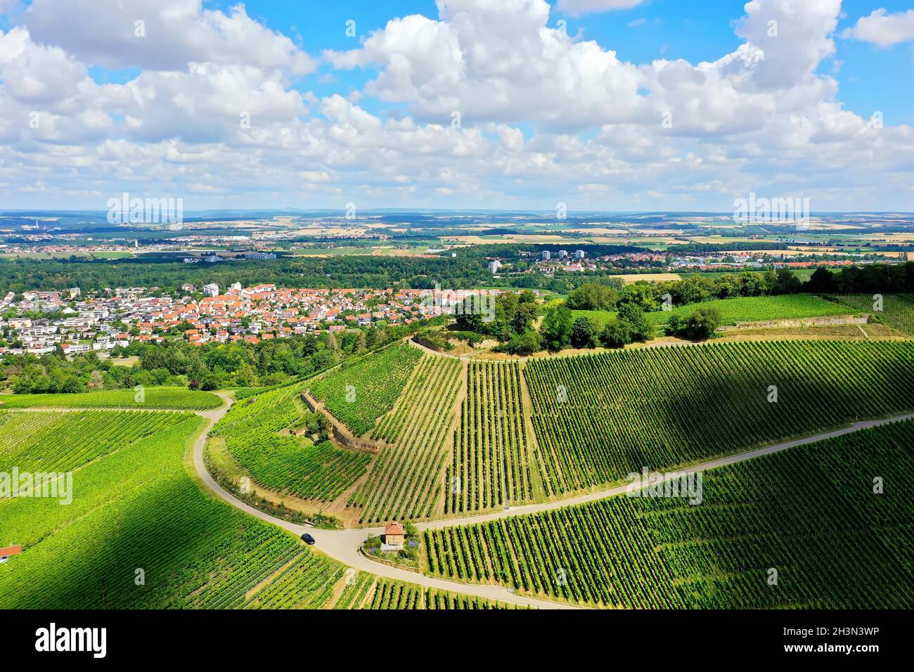Vineyard from above Stock Photo
