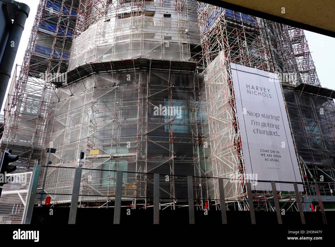 Grenfell Tower style cladding being replaced on Eclipse Tower and Harvey Nichols building in
