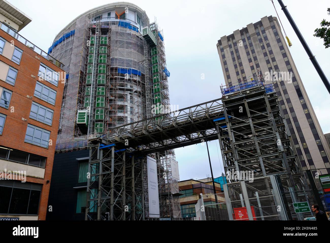 Grenfell Tower style cladding being replaced on Eclipse Tower and Harvey Nichols building in