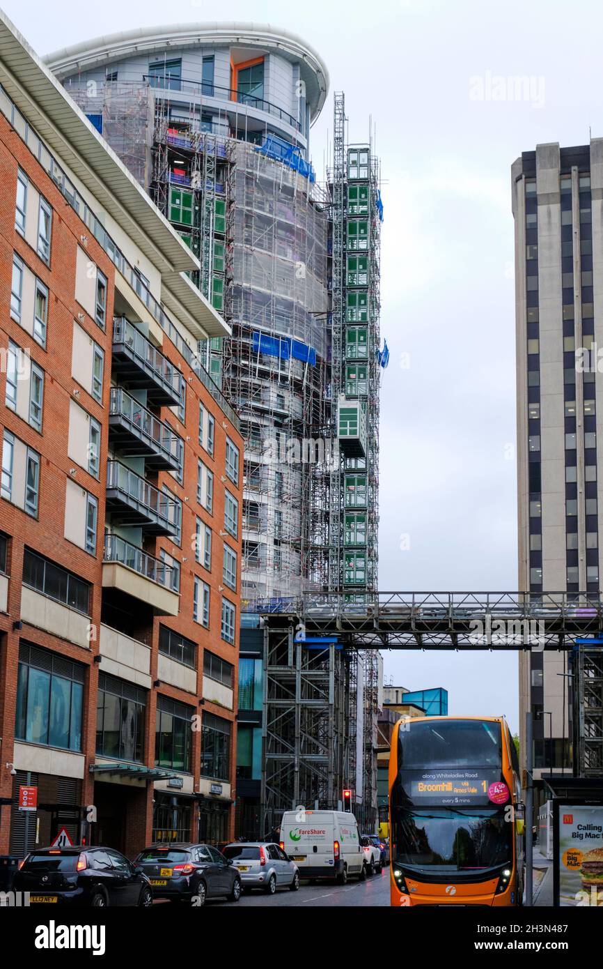 Grenfell Tower style cladding being replaced on Eclipse Tower and Harvey Nichols building in