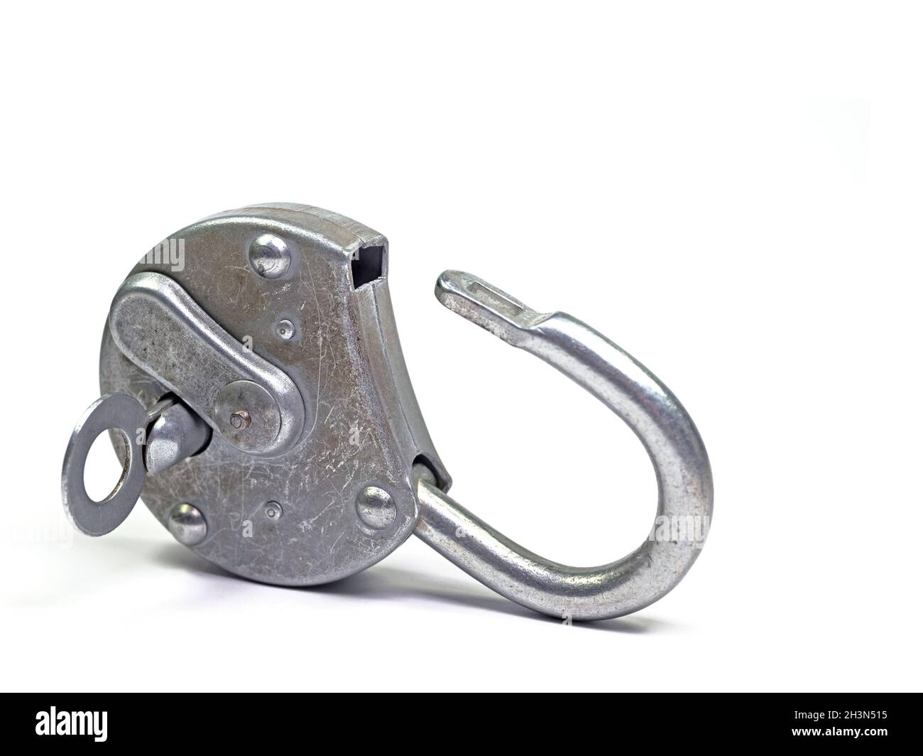 Padlock isolated against a white background Stock Photo