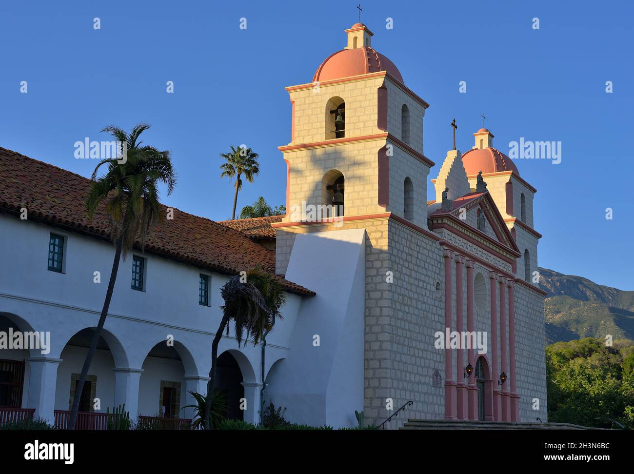 The historic Mission founded in 1786, Santa Barbara CA Stock Photo