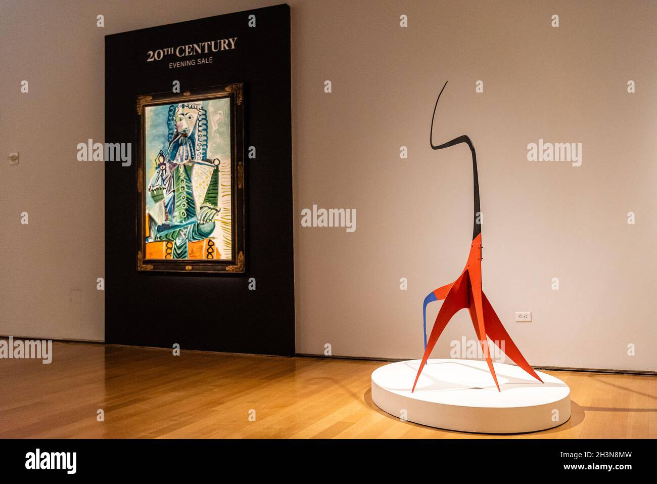 A painting by Pablo Picasso is part of the 20th/21st Century Evening Sales and The Cox Collection at Christie's in New York, New York on Oct. 29, 2021. (Photo by Gabriele Holtermann/Sipa USA) Stock Photo