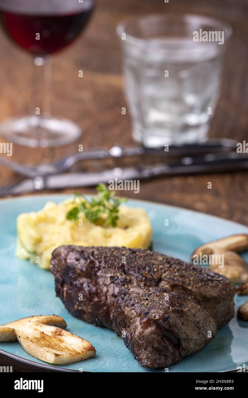 Steak with porcini Stock Photo Alamy